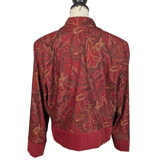90s Vintage Coldwater Creek Plaid Quilted Jacket Rust Red Brown Size 16 - Picture 3 of 16